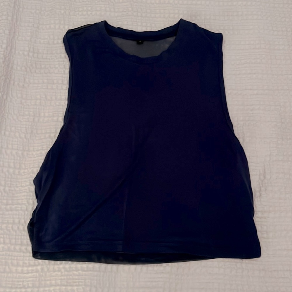Crop tank with mesh back